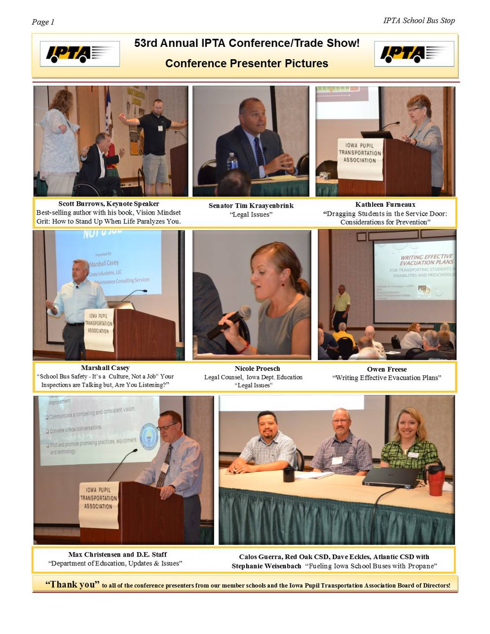 <p>2016 IPTA Conference Presenters</p>